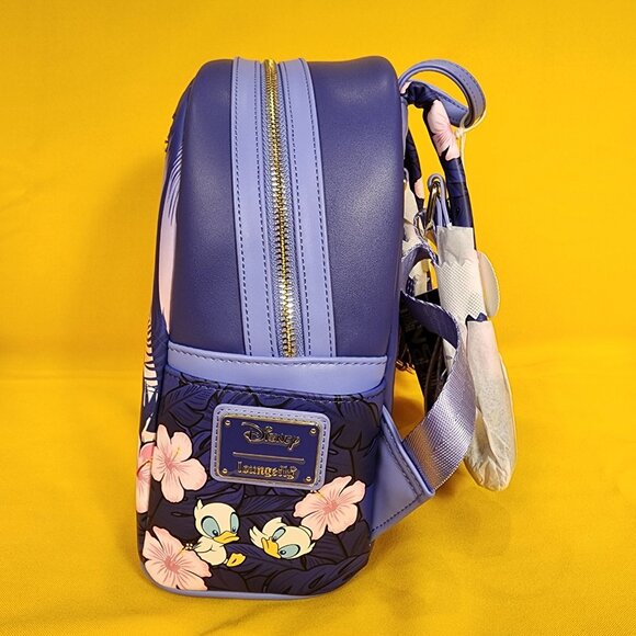Loungefly Disney Lilo and Stitch Floral Sunset Scene Ducks Mini Backpack NEW - Picture 8 of 12